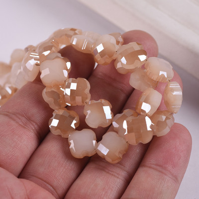 12 mm gėlių dobilo formos briaunotas krištolinis stiklas, laisvas tarpiklis, skirtas papuošalams gaminti „pasidaryk pats“