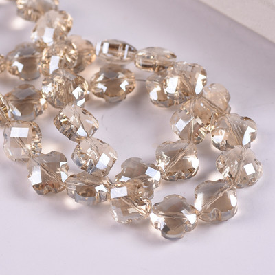 12 mm gėlių dobilo formos briaunotas krištolinis stiklas, laisvas tarpiklis, skirtas papuošalams gaminti „pasidaryk pats“