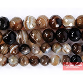 Natūralus akmuo briaunotas kavos juostelės agatas karoliukai 4,6,8,10,12 mm, renkamas dydis papuošalams gaminti PSB01