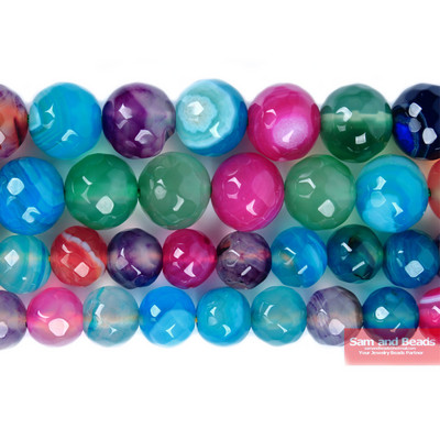 Natūralus akmuo briaunotas kavos juostelės agatas karoliukai 4,6,8,10,12 mm, renkamas dydis papuošalams gaminti PSB01