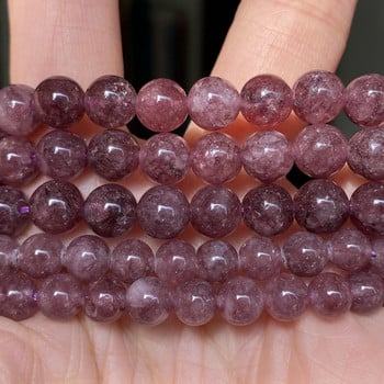 Natural Pouple Lepidolite Stone Round Loose Spacer Beads за изработка на бижута Направи си сам гривна Ръчно изработена 6/8/10/12 mm