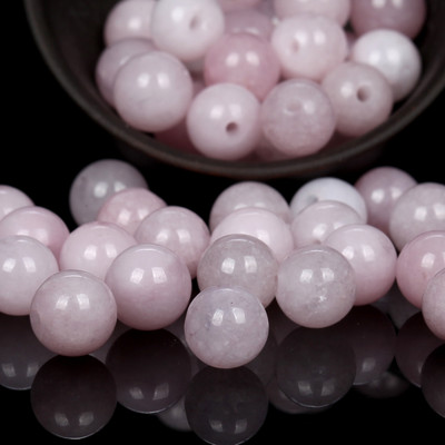 Natūralūs lipidolito akmens apvalūs laisvi tarpiniai karoliukai papuošalams gaminti „pasidaryk pats“ rankų darbo apyrankė 6/8/10/12 mm