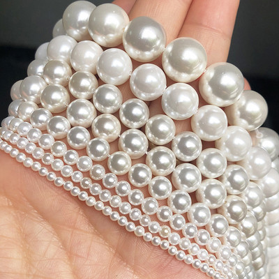 2-10 χιλιοστά Φυσικό λευκό κέλυφος μαργαριταρένιες χάντρες Στρογγυλές χαλαρές αποστάτες Opal Moon Stone Beads για κοσμήματα κατασκευής DIY Γυναικεία κολιέ βραχιόλια