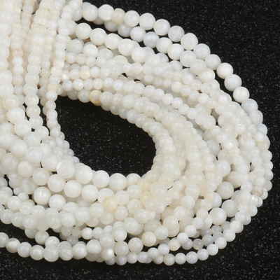 2–10 mm dabīgas baltas gliemežvāku pērļu krelles, apaļas, vaļīgas starplikas Opāla mēness akmens krelles rotaslietu izgatavošanai, sieviešu kaklarotas rokassprādzes.