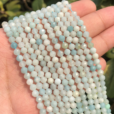 Naturaalsest sinisest safiirist ümmarguse tahvliga lahtine vaherõngas, tillukesed helmed, meisterdamine käevõru kõrvarõngavõru ehete valmistamiseks 15 tolli 2/3/4 mm