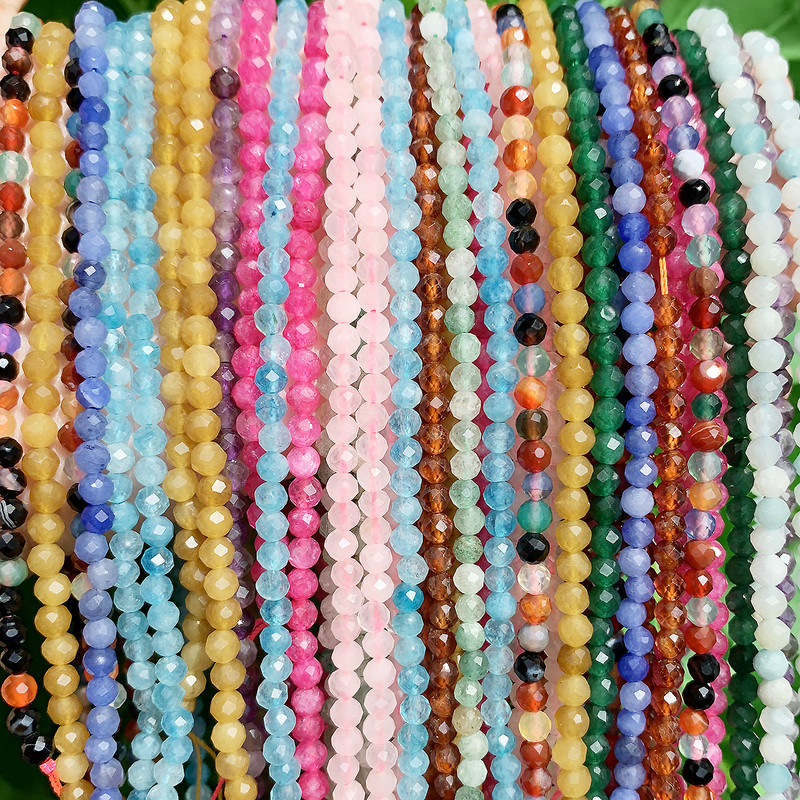 Naturaalsest sinisest safiirist ümmarguse tahvliga lahtine vaherõngas, tillukesed helmed, meisterdamine käevõru kõrvarõngavõru ehete valmistamiseks 15 tolli 2/3/4 mm