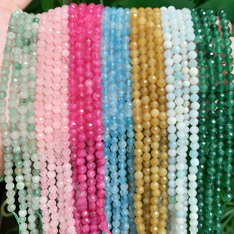 Naturaalsest sinisest safiirist ümmarguse tahvliga lahtine vaherõngas, tillukesed helmed, meisterdamine käevõru kõrvarõngavõru ehete valmistamiseks 15 tolli 2/3/4 mm