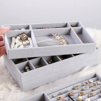 Βελούδινο Δίσκος Αποθήκευσης Κοσμημάτων Βιτρίνα Βάση κοσμήματος Βραχιόλι κολιέ Δαχτυλίδι Κουτί αποθήκευσης Βιτρίνα Συρτάρι Κοσμήματα Οργάνωση