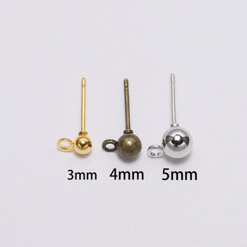 20-50 τμχ/παρτίδα 3/4/5/6mm Pin Findings Stud Earring Basic pins Stoppers Connector for DIY Jewelry Making Accessories Supplies