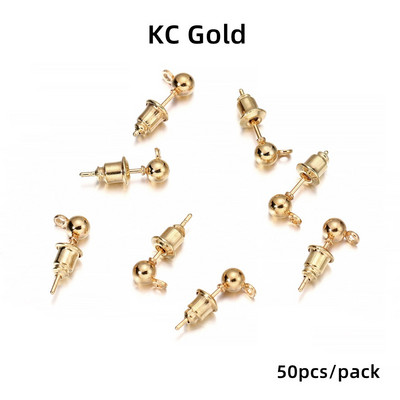 20-50 τμχ/παρτίδα 3/4/5/6mm Pin Findings Stud Earring Basic pins Stoppers Connector for DIY Jewelry Making Accessories Supplies