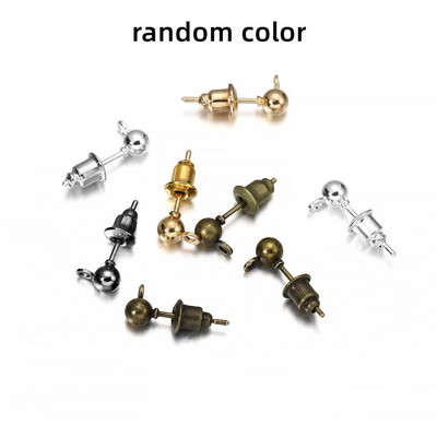 20-50 τμχ/παρτίδα 3/4/5/6mm Pin Findings Stud Earring Basic pins Stoppers Connector for DIY Jewelry Making Accessories Supplies