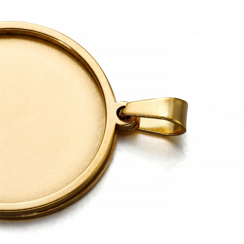 5 бр./Опаковка Вътрешен диаметър 20-40 mm Тави за висулки от неръждаема стомана Заготовки Кръгли висулки за талисмани за аксесоари за изработка на бижута Направи си сам