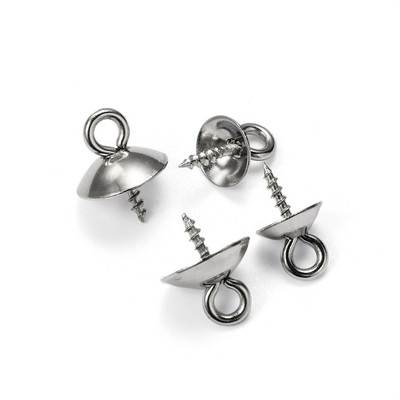 30 бр./лот Винтове от неръждаема стомана Очи Байли Топ пробити мъниста Крайни капачки Талисмани Конектори за Направи си сам аксесоари за изработка на бижута