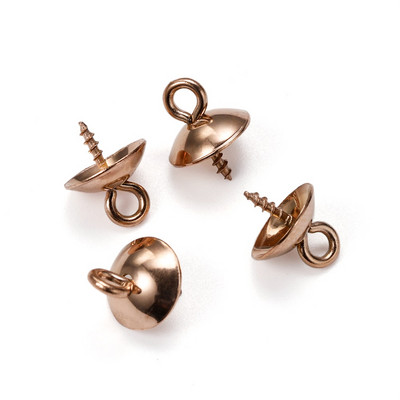 30 бр./лот Винтове от неръждаема стомана Очи Байли Топ пробити мъниста Крайни капачки Талисмани Конектори за Направи си сам аксесоари за изработка на бижута