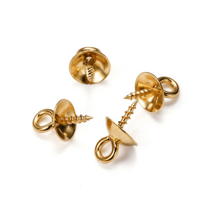 30 бр./лот Винтове от неръждаема стомана Очи Байли Топ пробити мъниста Крайни капачки Талисмани Конектори за Направи си сам аксесоари за изработка на бижута