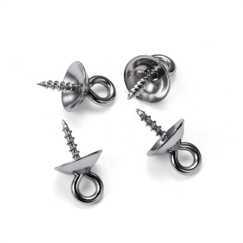 30 бр./лот Винтове от неръждаема стомана Очи Байли Топ пробити мъниста Крайни капачки Талисмани Конектори за Направи си сам аксесоари за изработка на бижута