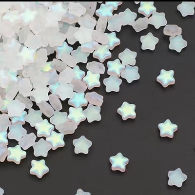 50 db/tétel 8 mm-es matt színátmenetes színű csillaggyöngyök cseh üveg laza távtartó gyöngyök ékszerkészítéshez, kézzel készített barkács kiegészítők