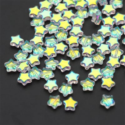 50 db/tétel 8 mm-es matt színátmenetes színű csillaggyöngyök cseh üveg laza távtartó gyöngyök ékszerkészítéshez, kézzel készített barkács kiegészítők