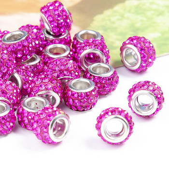 Yanqi 20PCS/Lot Big Hole Round Rhinestone Crystal Glass Beads Loose Spacer Beads for DIY Jewelry Making Гривна Колие Murano