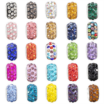 Yanqi 20PCS/Lot Big Hole Round Rhinestone Crystal Glass Beads Loose Spacer Beads for DIY Jewelry Making Гривна Колие Murano