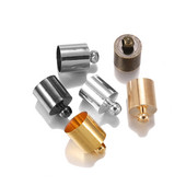 20-50 бр./лот Капачка с краен накрайник, подходяща за 3 4 5 6 7 8 9 10 мм кожен кабел с пискюл Крайна кримпвана капачка Мъниста Капачки за консумативи за правене на бижута Направи си сам