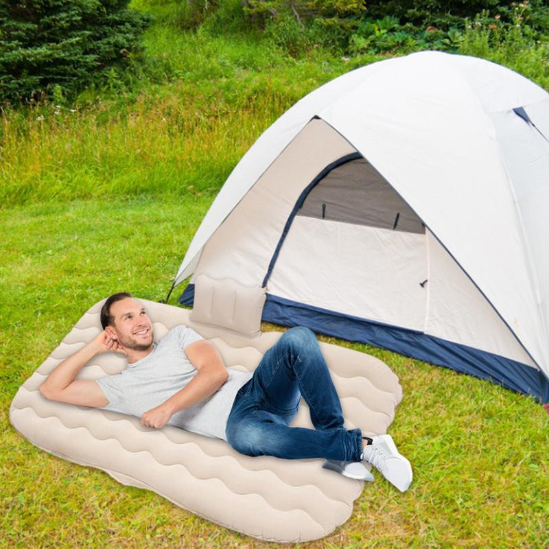 Autós légmatrac Felfújható ágy Hordozható háttámla párnaágy 135x80cm autós légágy SUV teherautóhoz Mini furgon Kemping Utazás