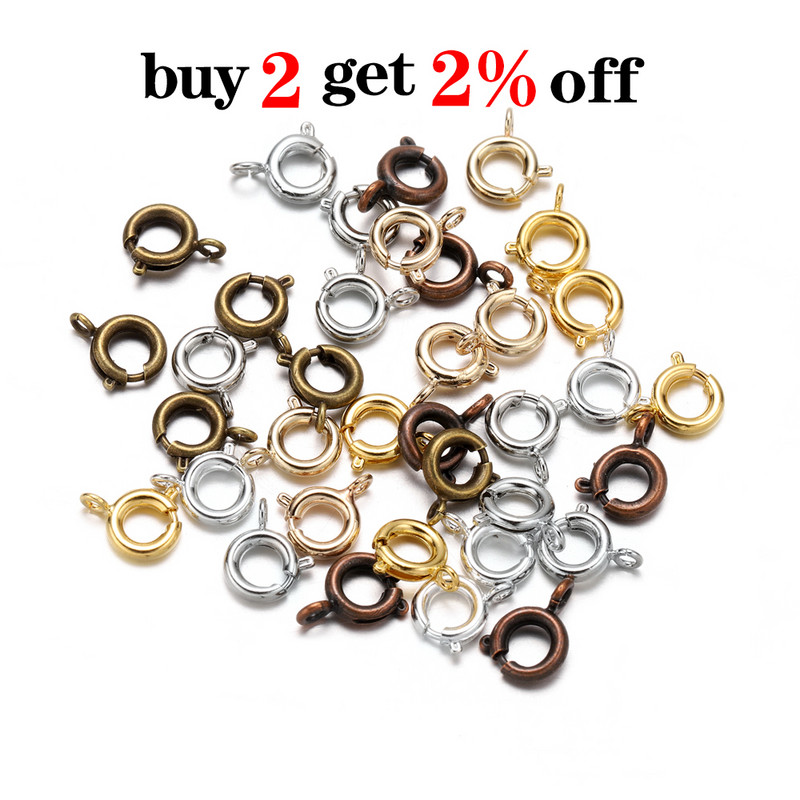 10 бр./лот златен пружинен пръстен закопчалка с отворен скок пръстен бижута закопчалка за верига колие гривна конектори изработка на бижута