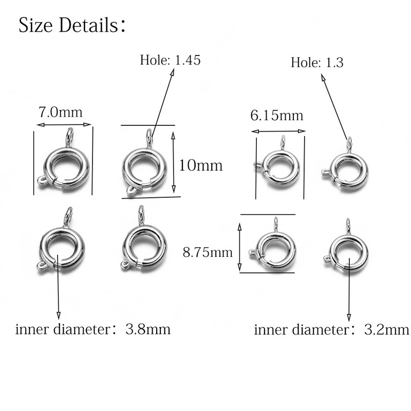 10 бр./лот златен пружинен пръстен закопчалка с отворен скок пръстен бижута закопчалка за верига колие гривна конектори изработка на бижута