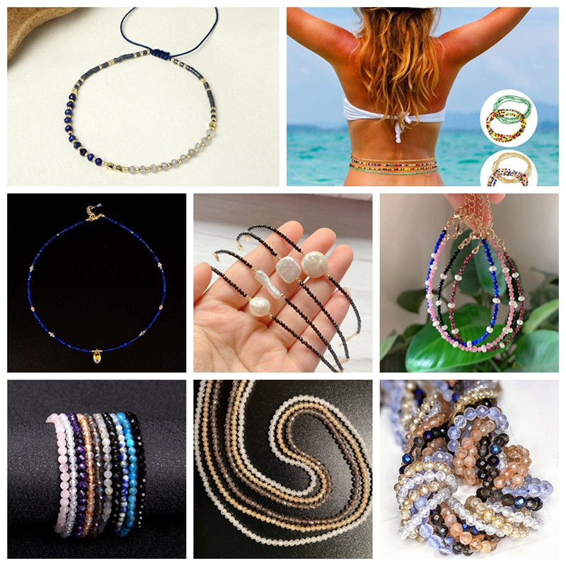 2023 Nou 2mm 3mm margele de piatra naturala cuarț albastru cristal turcoaz acvamarin margele pentru lucrare cu margele bricolaj accesorii bratari 38CM