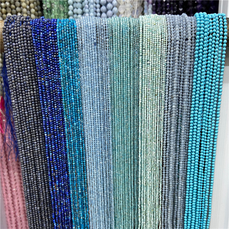 2023 Nou 2mm 3mm margele de piatra naturala cuarț albastru cristal turcoaz acvamarin margele pentru lucrare cu margele bricolaj accesorii bratari 38CM