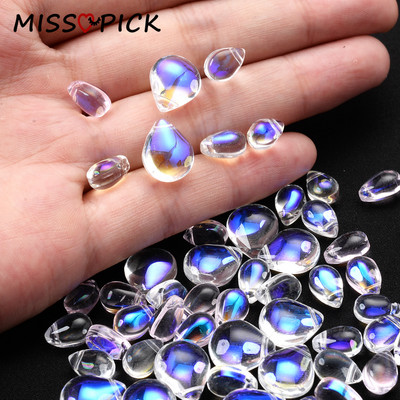 10/30/50 τεμ. Smooth Glass Water Drop Teardrop Beads Crystal Charms Beads for Jewelry Making DIY βραχιόλι αξεσουάρ κολιέ