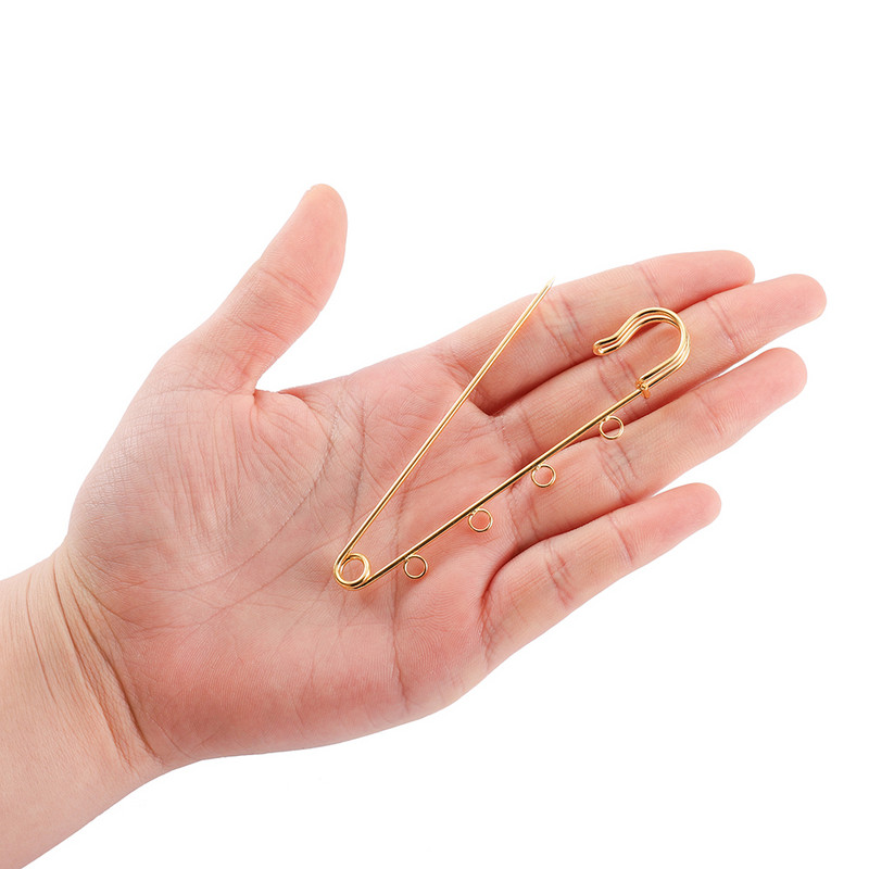 10 бр./лот безопасни игли брошка празна основа брошка игли 50/80/90 мм игли 3/5 пръстени игла за бижута за аксесоари за производство на бижута