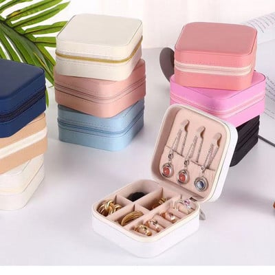 2022 Jewelry Organizer Οθόνη Travel PUJewelry Case Boxes Travel Portable Jewelry Box Storage Organizer Θήκη σκουλαρικιών Δώρο