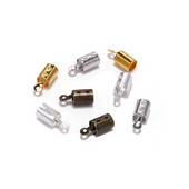 100 бр. 5*12 мм сгънати накрайници за краища на кабела, кожена закопчалка, накрайник, край на бижута, конектор за консумативи за изработка на бижута Направи си сам гривна