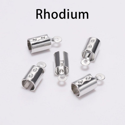 100 бр. 5*12 мм сгънати накрайници за краища на кабела, кожена закопчалка, накрайник, край на бижута, конектор за консумативи за изработка на бижута Направи си сам гривна