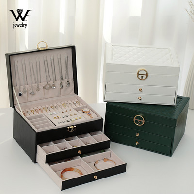 WE Jewelry Box με ρολόι Μαξιλάρι 3 στρώσεων Κασετίνα κοσμημάτων Μεγάλης χωρητικότητας Organizer κοσμήματα Σκουλαρίκια Θήκη για αποθήκευση κοσμημάτων Δώρα