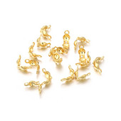 100 τμχ/παρτίδα από ανοξείδωτο ατσάλι Κούμπωμα με χρυσό μπαλάκι Αλυσίδα Calotte End Crimps Beads Σύνδεσμος για προμήθειες κατασκευής κοσμημάτων DIY