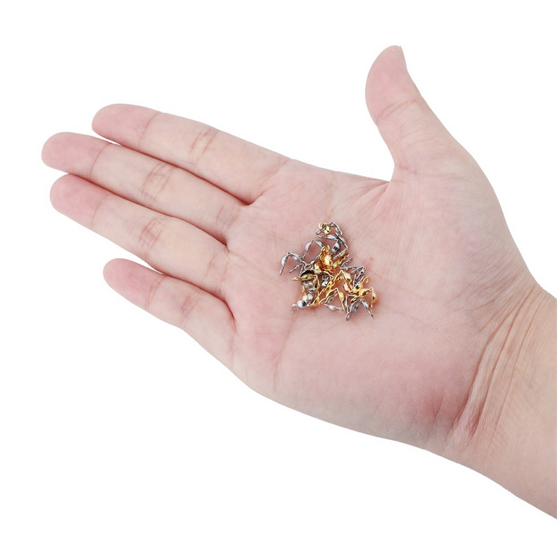 100 τμχ/παρτίδα από ανοξείδωτο ατσάλι Κούμπωμα με χρυσό μπαλάκι Αλυσίδα Calotte End Crimps Beads Σύνδεσμος για προμήθειες κατασκευής κοσμημάτων DIY