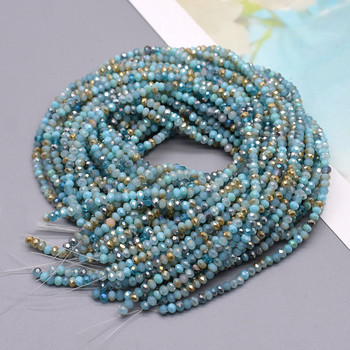 Нови 2 mm 170 бр. Фасетирани кристални стъклени мъниста Seed Rondelle Crystal Loose Spacer Beads за изработка на бижута Направи си сам огърлица, гривна