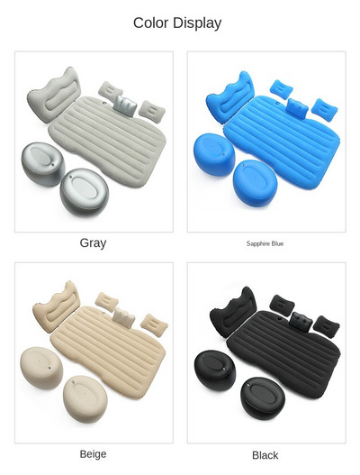 Automatski madrac Zračni krevet Auto strug Štitnik za glavu Krevet na napuhavanje Auto Putni stražnji madrac Auto Flocking s opremom Jastuk na napuhavanje