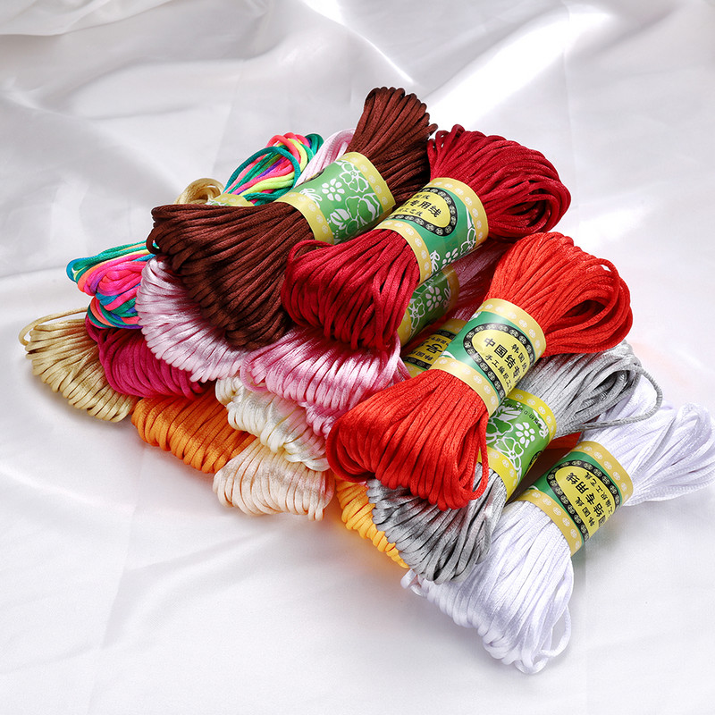 20 metri/lot 1,5 mm șnur din nailon poliester șir pentru bricolaj mărgele îmbrăcăminte meșteșuguri brățară colier accesorii pentru fabricarea de bijuterii