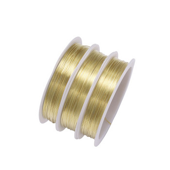 1 Roll Sturdy Gold Alloy Copper Wire Dia 0,2 0,3 0,4 0,5 0,6 0,7 0,8 1 mm Metal String Wire for DIY Beads Κατασκευή κοσμημάτων