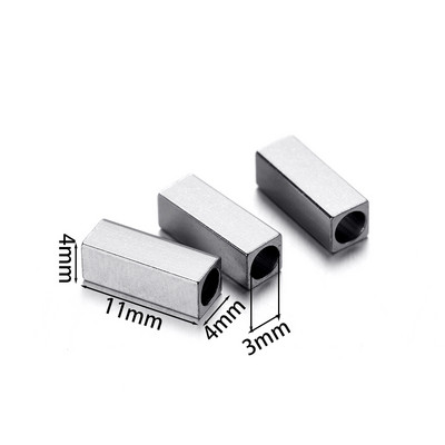 20Pcs/lot kvadratne kockaste sjemenke od nehrđajućeg čelika Masovne labave odstojne perle za DIY narukvice pribor za izradu nakita