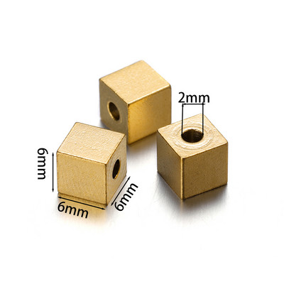 20Pcs/lot kvadratne kockaste sjemenke od nehrđajućeg čelika Masovne labave odstojne perle za DIY narukvice pribor za izradu nakita