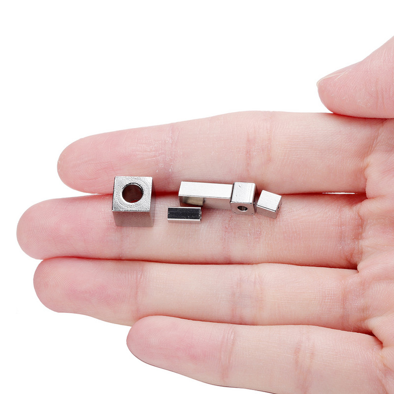 20Pcs/lot kvadratne kockaste sjemenke od nehrđajućeg čelika Masovne labave odstojne perle za DIY narukvice pribor za izradu nakita