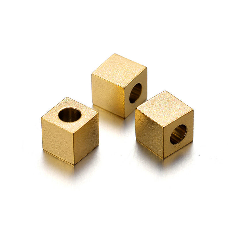 20Pcs/lot kvadratne kockaste sjemenke od nehrđajućeg čelika Masovne labave odstojne perle za DIY narukvice pribor za izradu nakita