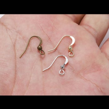 100Pcs 19*18mm Σκουλαρίκι Εξαρτήματα Γάντζοι Twist Gold Bronze Ear Hook κουμπώματα Σύρματα σκουλαρικιών Ευρήματα για DIY Jewelry Making