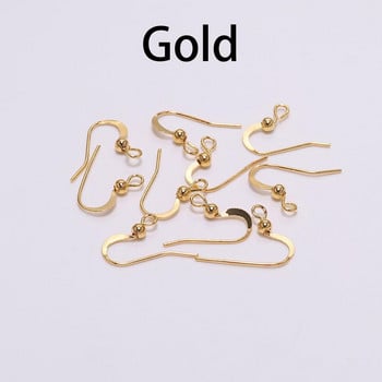 100Pcs 19*18mm Σκουλαρίκι Εξαρτήματα Γάντζοι Twist Gold Bronze Ear Hook κουμπώματα Σύρματα σκουλαρικιών Ευρήματα για DIY Jewelry Making