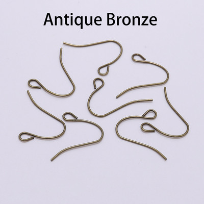 100Pcs 19*18mm Σκουλαρίκι Εξαρτήματα Γάντζοι Twist Gold Bronze Ear Hook κουμπώματα Σύρματα σκουλαρικιών Ευρήματα για DIY Jewelry Making
