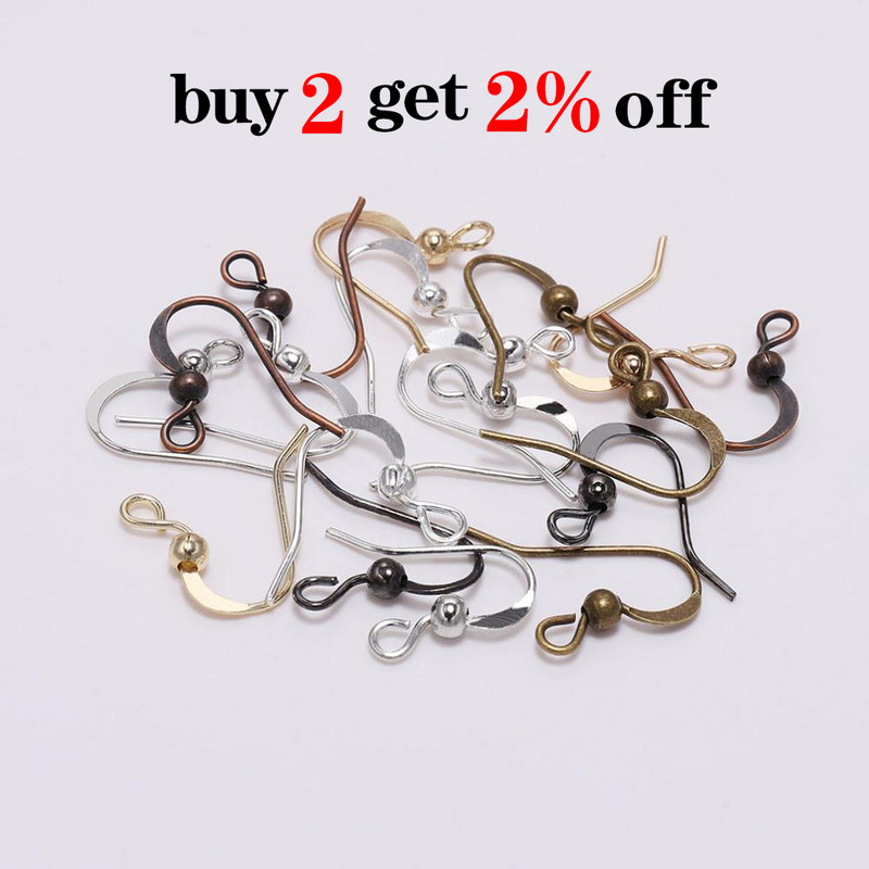 100Pcs 19*18mm Σκουλαρίκι Εξαρτήματα Γάντζοι Twist Gold Bronze Ear Hook κουμπώματα Σύρματα σκουλαρικιών Ευρήματα για DIY Jewelry Making